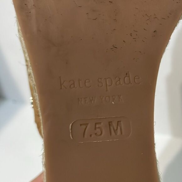 Kate Spade Toby Suede Tan Espadrille Wedge Sandal Size 7.5 - Picture 9 of 12